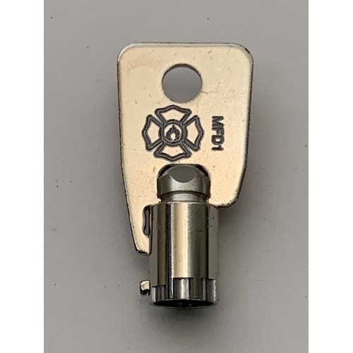 EPCO MFD-1 key with firefighter logo engraving